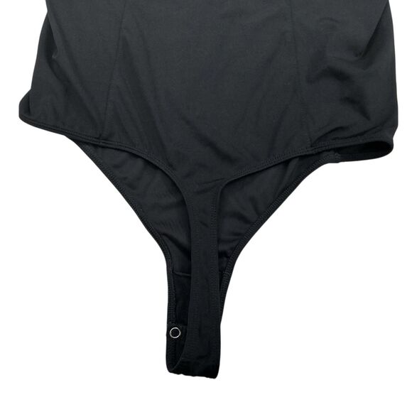 Free People Intimately  Bodysuit Womens Medium Black Long Sleeve V-Neck Comfort - Picture 3 of 11